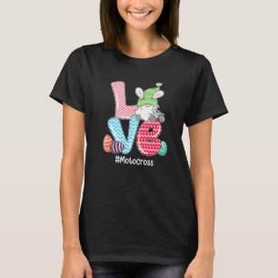 Cute KÄRLEK Bunny Gnome Motocross Eggs Hunting Eas T Shirt
