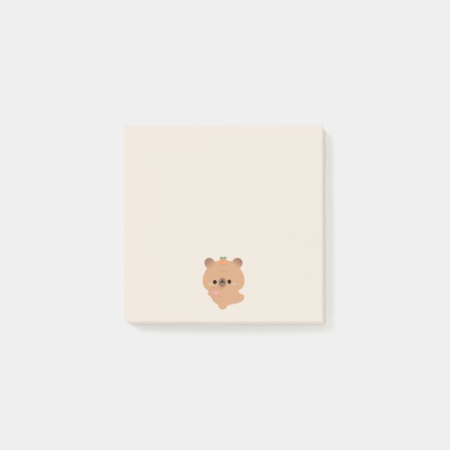 Cute Kärlek Capybara Post-it Block (Framsida)