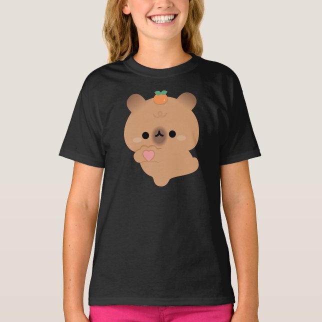 Cute Kärlek Capybara T Shirt (Framsida)