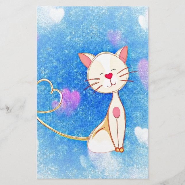 Cute Kärlek Cat Brevpapper (Framsida)