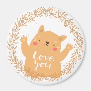 Cute Kärlek Cat Magnet
