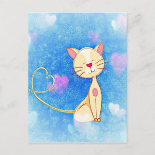 Cute Kärlek Cat Vykort