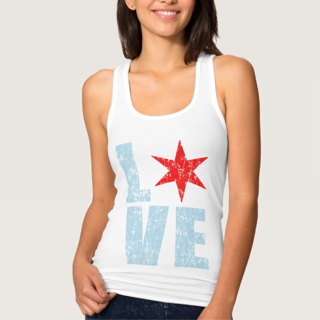 Cute Kärlek Chicago Linne Med Racerback (Framsida)