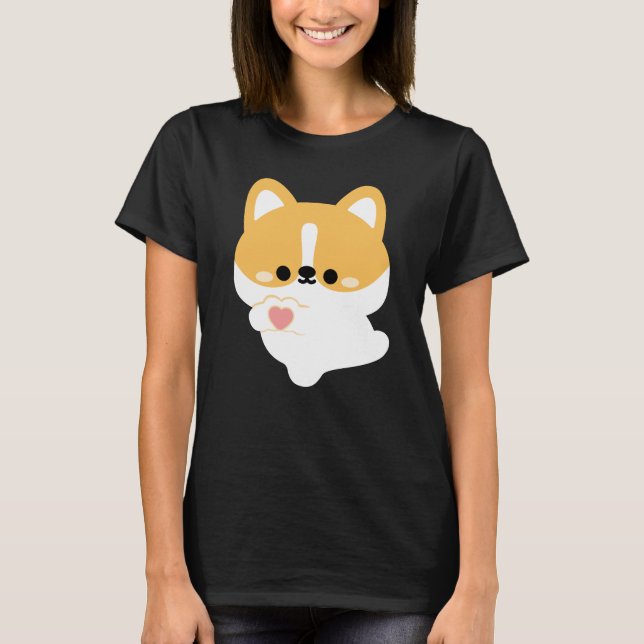 Cute Kärlek Corgi T Shirt (Framsida)