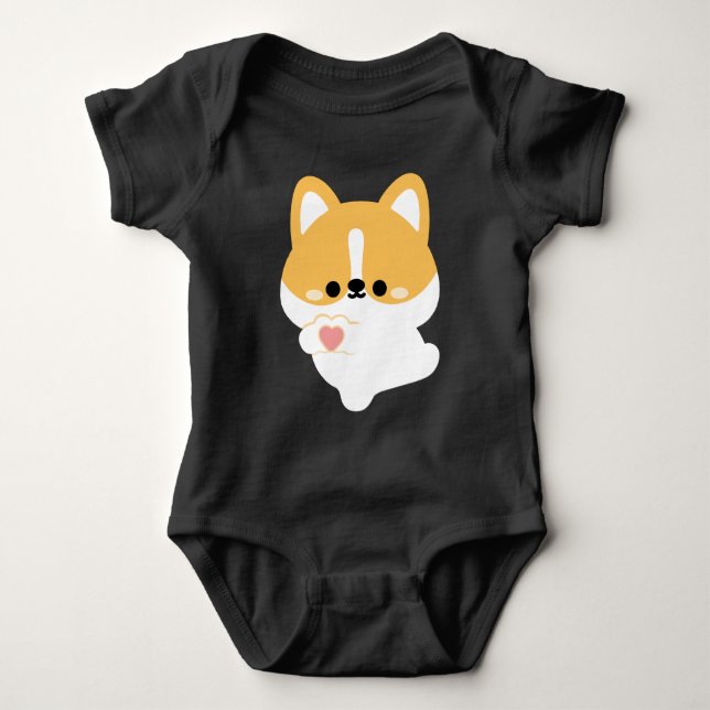 Cute Kärlek Corgi T Shirt (Framsida)