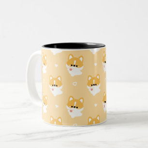 Cute Kärlek Corgi Två-Tonad Mugg