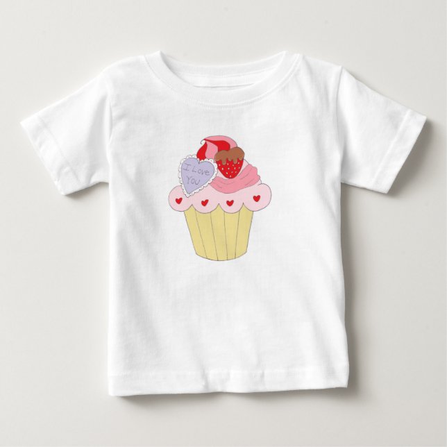 Cute Kärlek Cupkaka T Shirt (Framsida)