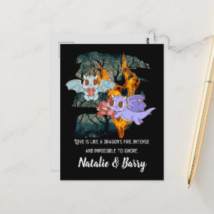 Cute Kärlek Dragons Valentine Card Vykort