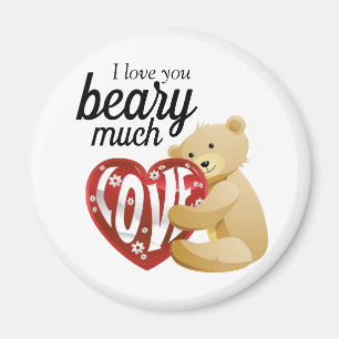 Cute Kärlek du Beary Mycket Magnet