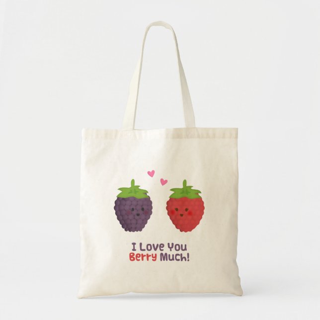 Cute Kärlek Du Berry Much Valentine Pun Humor Tygkasse (Framsidan)