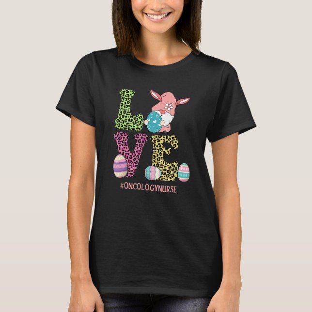 Cute Kärlek Gnome Leopard oncology Nurse Lycklig E T Shirt (Framsida)