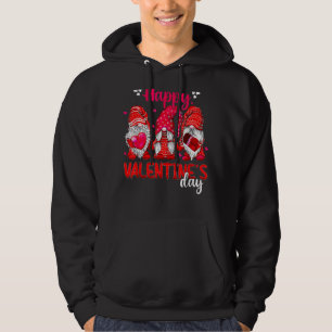 Cute Kärlek Gnome Squad Lycklig Valentine Gnome Hoodie
