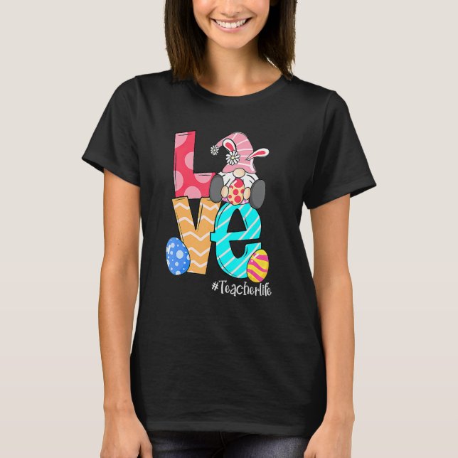 Cute Kärlek Gnomes Påsk Day Candy Prated T Shirt (Framsida)
