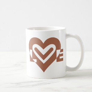 Cute Kärlek Graphic Chocolate Brown Kaffemugg