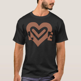 Cute Kärlek Graphic Chocolate Brown T Shirt