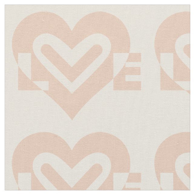 Cute Kärlek Graphic i Beige Tyg (Närbild)