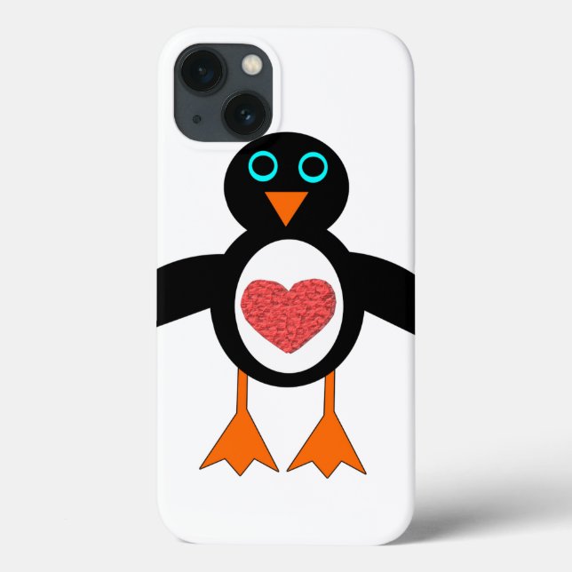Cute Kärlek Heart Penguin iPad Case (Baksida)