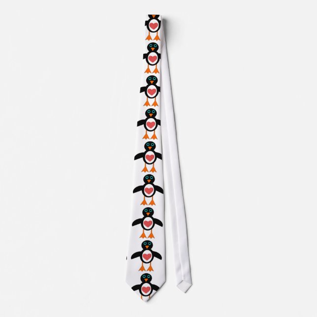 Cute Kärlek Heart Penguin Tie Slips (Framsida)