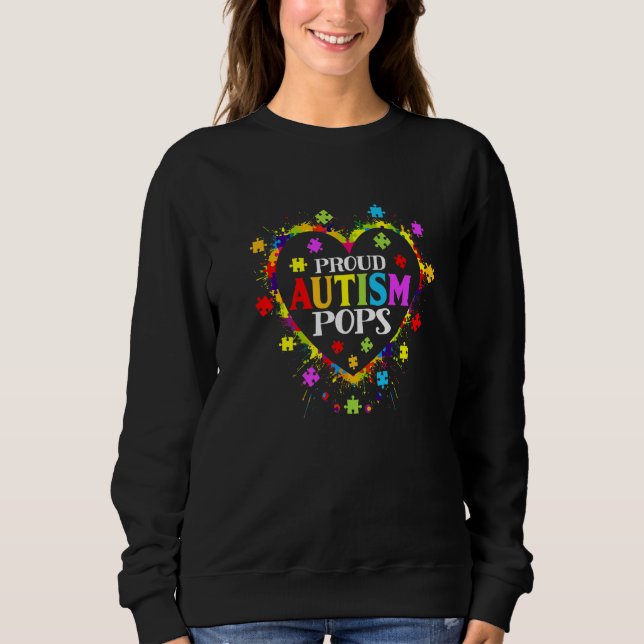 Cute Kärlek Heart Proud Autism gör att Autism blir T Shirt (Framsida)