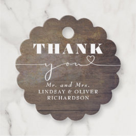 Cute Kärlek Heart Text Rustic Bröllop Tack Gåvor Etiketter
