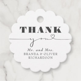 Cute Kärlek Heart Text Tack Bröllop Gåvor Etiketter