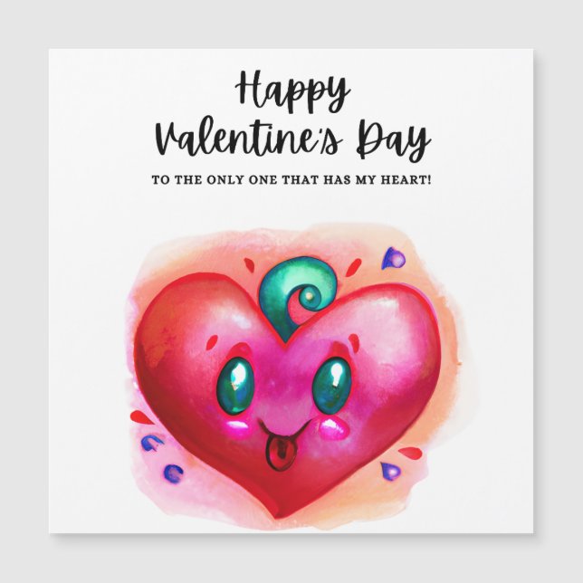 Cute Kärlek Heart Valentines dagmagnetkort (Framsida)
