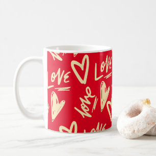Cute Kärlek Hearts Alla hjärtans dag Kaffemugg