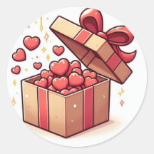  Cute Kärlek Hearts Gift Box-etikett