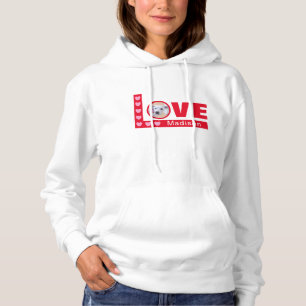 Cute Kärlek Hearts Hund Photo Valentines day Red T Shirt