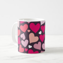 Cute Kärlek Hearts Mönster Kaffemugg