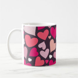 Cute Kärlek Hearts Mönster Kaffemugg