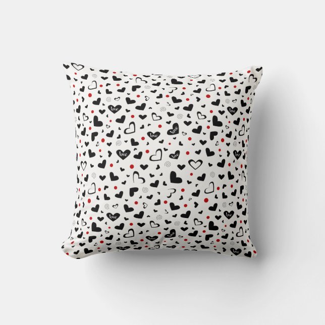 Cute Kärlek Hearts Pillow Kudde (Framsida)