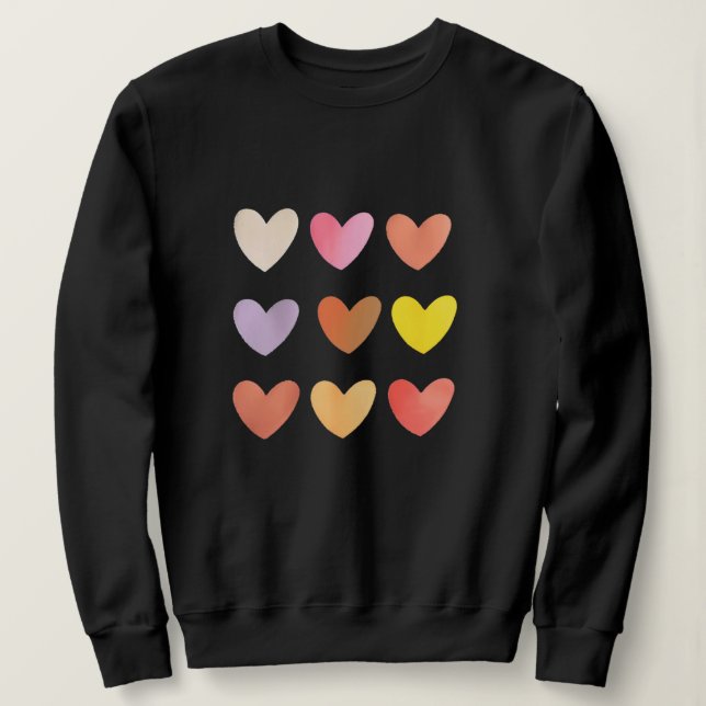 Cute Kärlek Hearts Sweatshirt Design Kvinnor T Shirt (Design framsida)