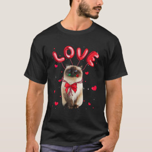 Cute Kärlek Himalayan Cat Valentine Pet Cat Lover T Shirt
