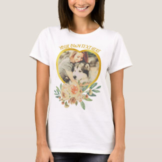 Cute kärlek hjärta och blommor t shirt