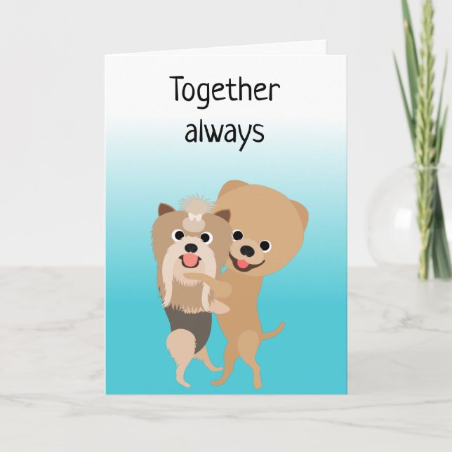 Cute Kärlek-Hund årsdagen Kort (Framsida)