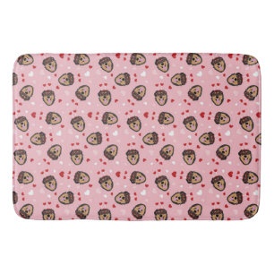 Cute Kärlek Hund Rosa Red Badrumsmatta