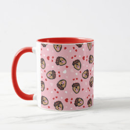 Cute Kärlek Hund Rosa Red Mugg