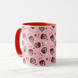Cute Kärlek Hund Rosa Red Mugg