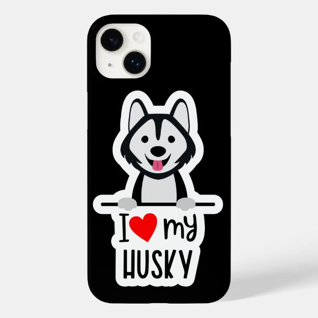 Cute Kärlek Husky Fodral-Mate iphone case (Baksida)