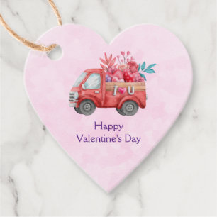 Cute Kärlek Lastbil bär Valentine Goodies Gåvor Etiketter