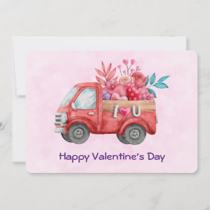 Cute Kärlek Lastbil bär Valentine Goodies Julkort