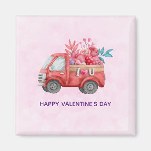 Cute Kärlek Lastbil bär Valentine Goodies Magnet