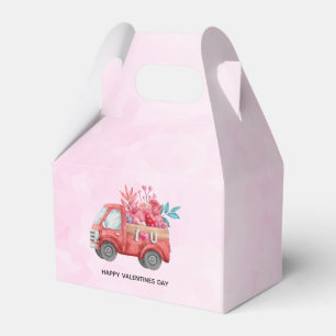 Cute Kärlek Lastbil med hjärtklastad vattenfärg Presentaskar