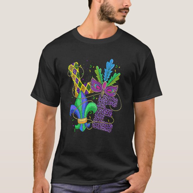 Cute Kärlek Mardi Grass Cute Women Girl Mardi Gras T Shirt (Framsida)