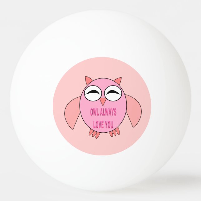 Cute Kärlek-meddelande Uggla Ping Pong Boll (Framsidan)