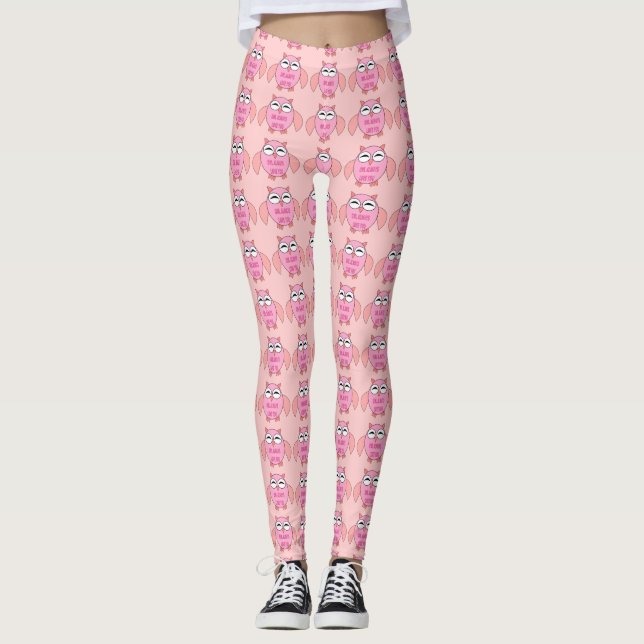 Cute Kärlek Message Uggla Leggings (Framsida)