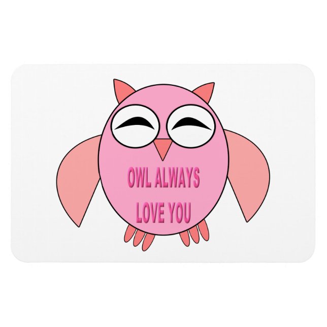 Cute Kärlek Message Uggla Magnet (Horisontell)