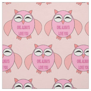 Cute Kärlek Message Uggla Patterned Craft Fabric Tyg