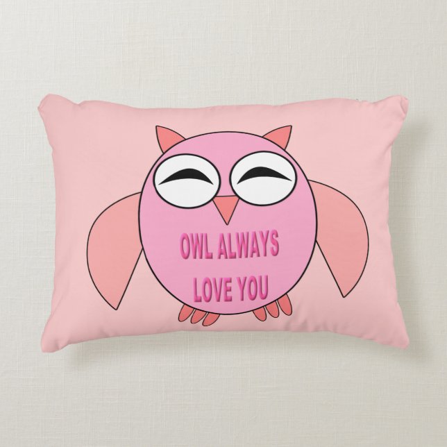 Cute Kärlek Message Uggla Pillow Prydnadskudde (Framsidan)